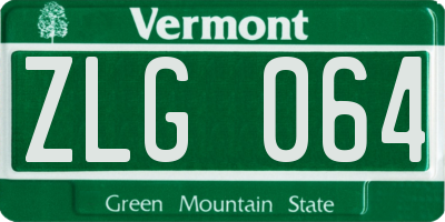 VT license plate ZLG064