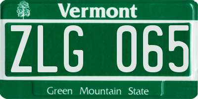 VT license plate ZLG065