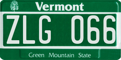 VT license plate ZLG066