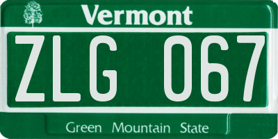 VT license plate ZLG067