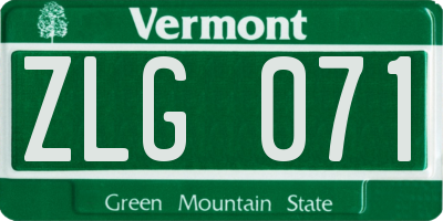 VT license plate ZLG071
