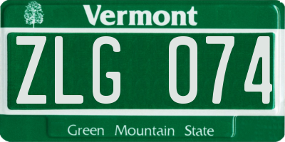 VT license plate ZLG074