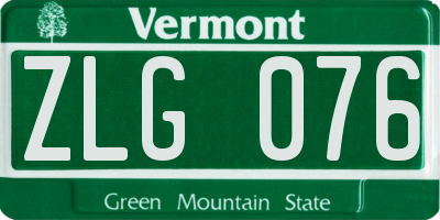 VT license plate ZLG076