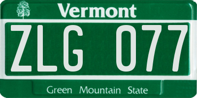 VT license plate ZLG077
