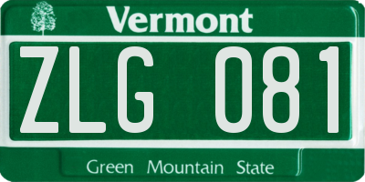 VT license plate ZLG081