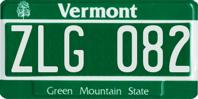 VT license plate ZLG082