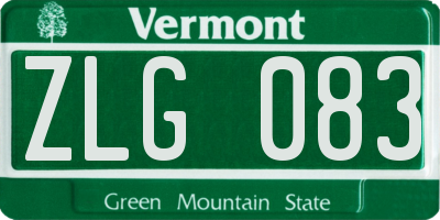 VT license plate ZLG083