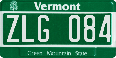 VT license plate ZLG084
