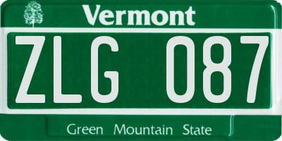 VT license plate ZLG087