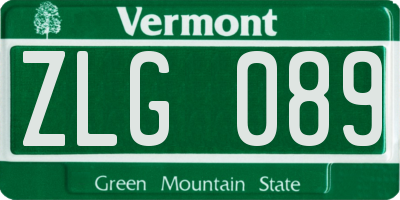 VT license plate ZLG089