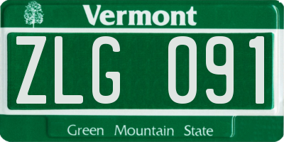 VT license plate ZLG091