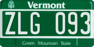VT license plate ZLG093
