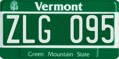 VT license plate ZLG095