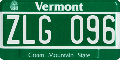 VT license plate ZLG096