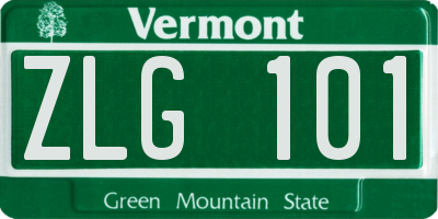 VT license plate ZLG101