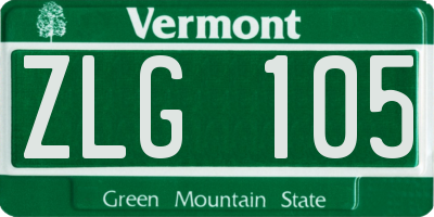VT license plate ZLG105