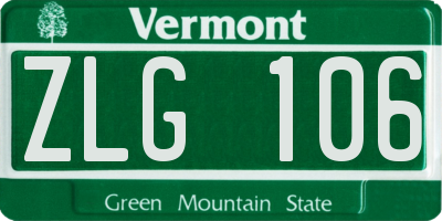 VT license plate ZLG106
