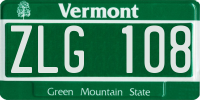 VT license plate ZLG108