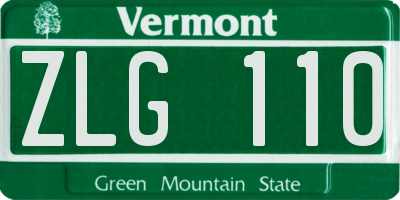 VT license plate ZLG110