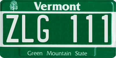 VT license plate ZLG111