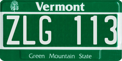 VT license plate ZLG113