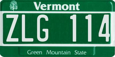 VT license plate ZLG114