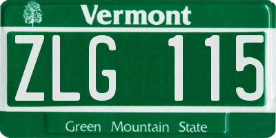 VT license plate ZLG115
