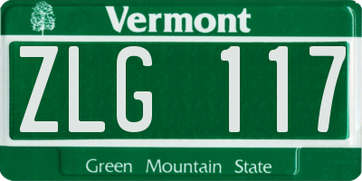 VT license plate ZLG117