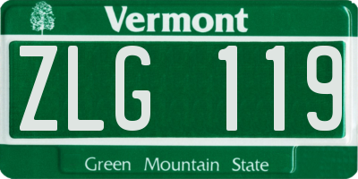 VT license plate ZLG119