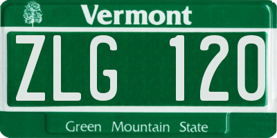 VT license plate ZLG120
