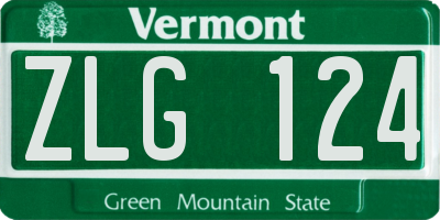 VT license plate ZLG124