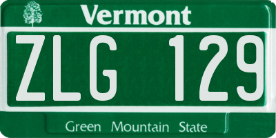 VT license plate ZLG129