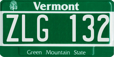VT license plate ZLG132