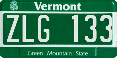 VT license plate ZLG133