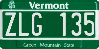 VT license plate ZLG135