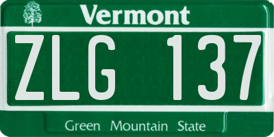 VT license plate ZLG137
