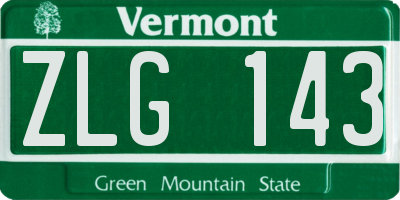 VT license plate ZLG143