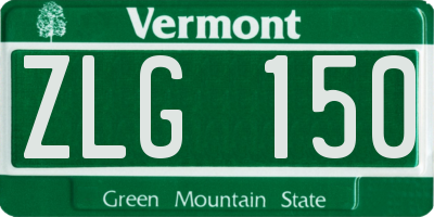 VT license plate ZLG150