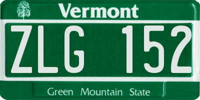 VT license plate ZLG152