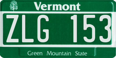 VT license plate ZLG153