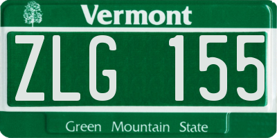 VT license plate ZLG155