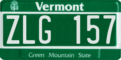 VT license plate ZLG157