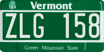 VT license plate ZLG158