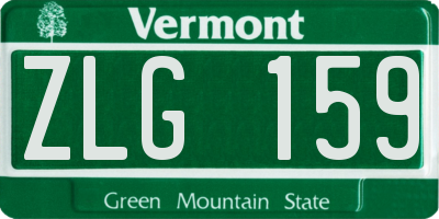 VT license plate ZLG159