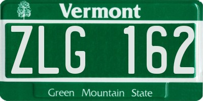 VT license plate ZLG162