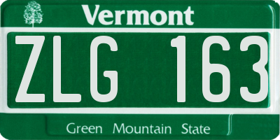 VT license plate ZLG163