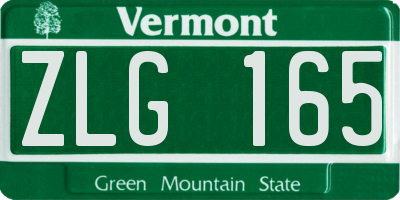 VT license plate ZLG165