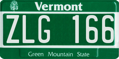 VT license plate ZLG166