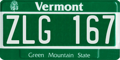 VT license plate ZLG167
