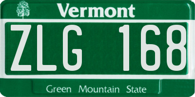 VT license plate ZLG168